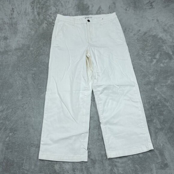Ella Moss Womens White Mid-Rise Straight-Leg Pants Size 10 - d0422 - Picture 1 of 10